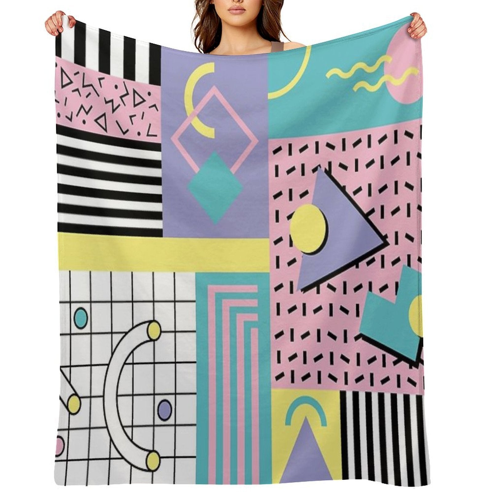 Memphis Pattern 25 - Retro 90s  80s Multi-functional Throw Blanket