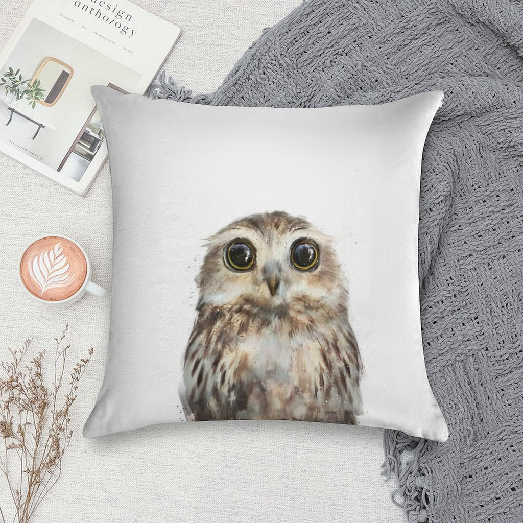 Little Owl Soft Washable Throw Pillow