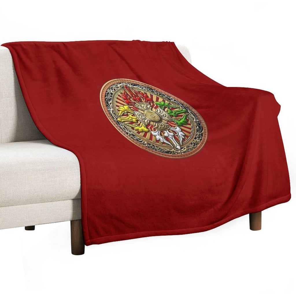 Tibetan Double Dorje Mandala - Double Vajra Compact Throw Blanket