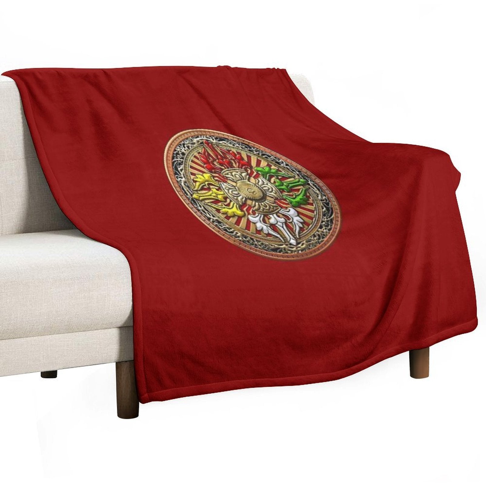 Tibetan Double Dorje Mandala - Double Vajra Compact Throw Blanket