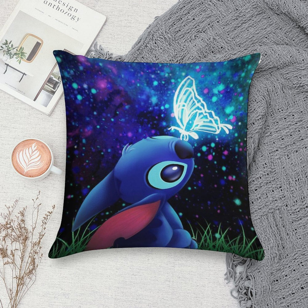 Stitch Butterfly Starry Sky Soft Shrink-Resistant Throw Pillow