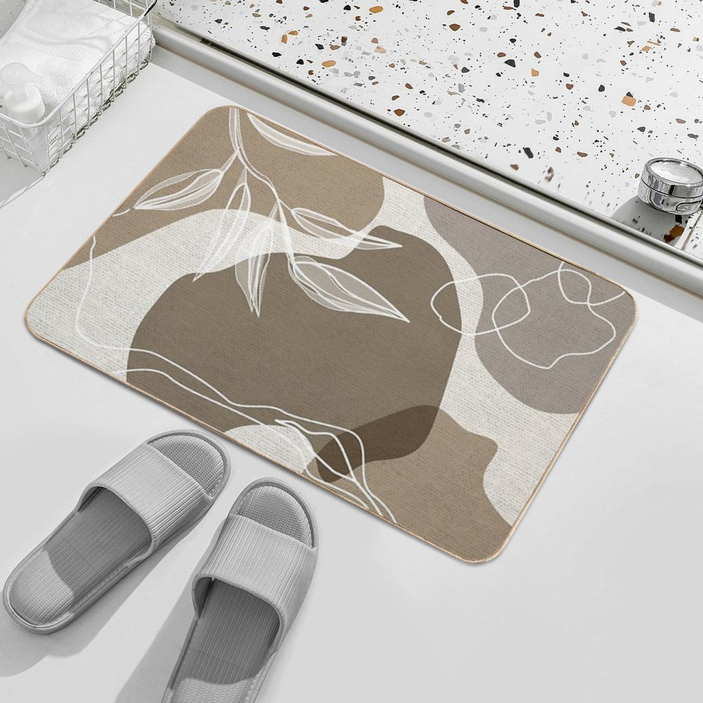 Leafy Lane in Neutral 1  Dirt-Trapping Bath Mat