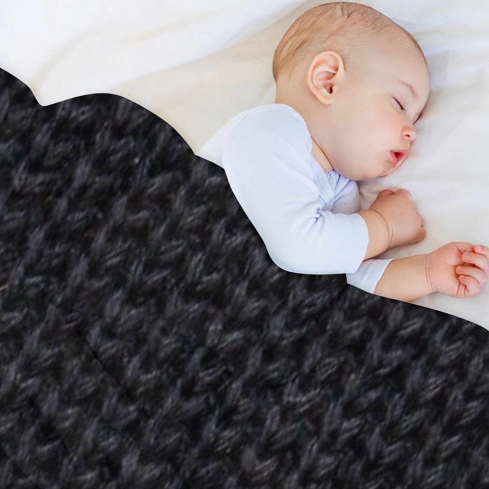 Black Knitted Wool Gift-ready Throw Blanket