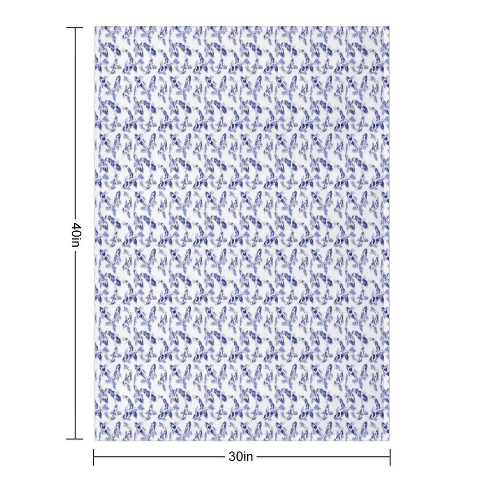 Blue And White Koi Fish Artwork – Zen Wall Decor for Home & Office Versatility Throw Blanket