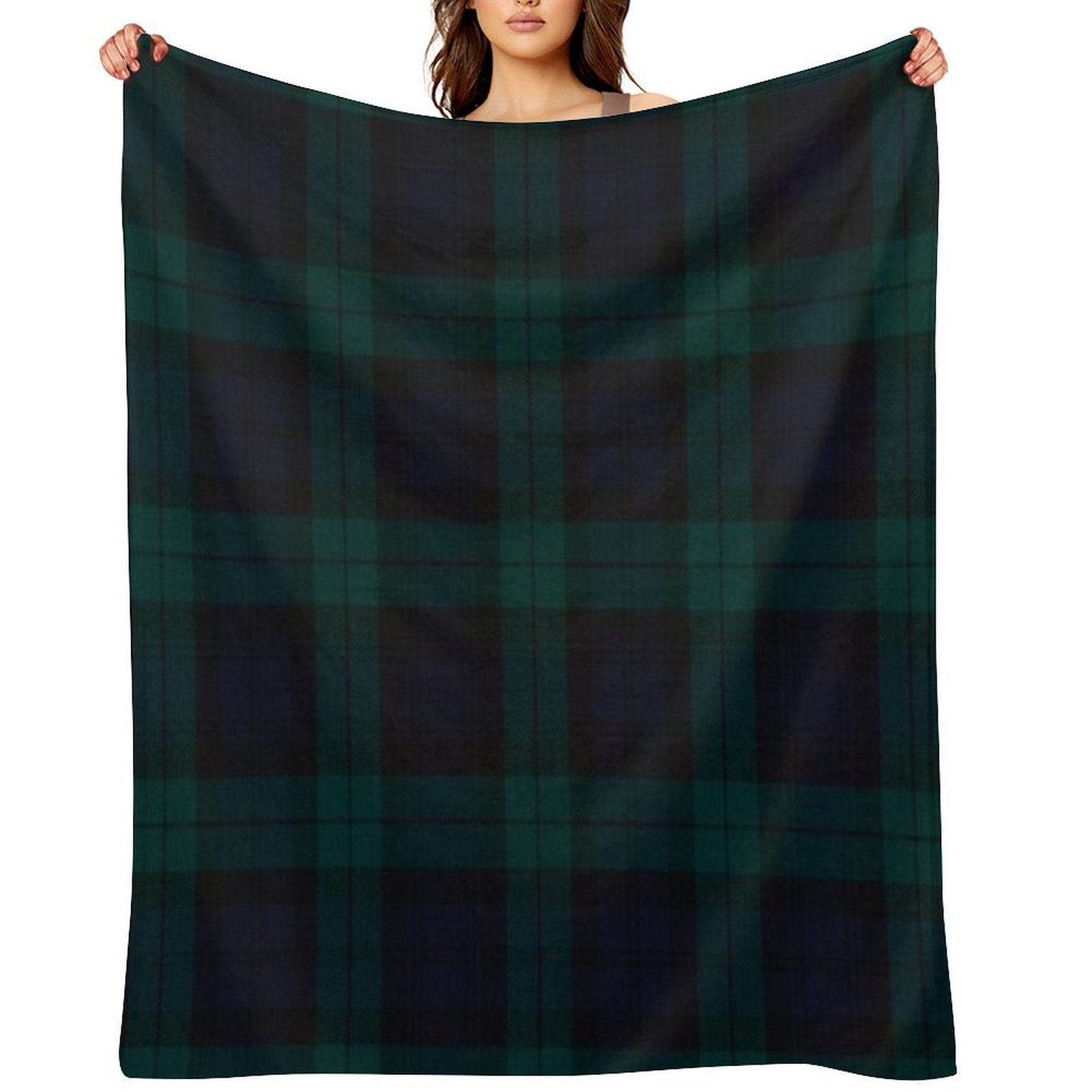 Black Watch Scottish Tartan Wrinkle-free Throw Blanket