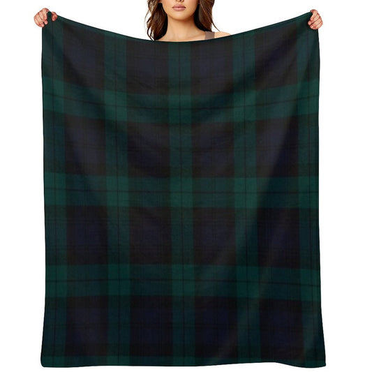 Black Watch Scottish Tartan Wrinkle-free Throw Blanket