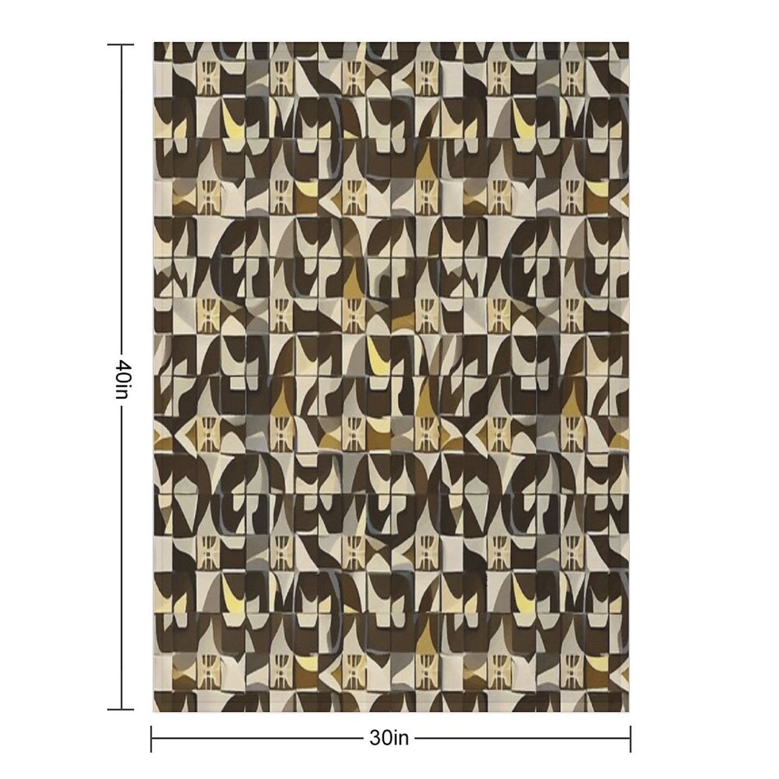 Retro Tile Pattern Brown Shades with Little White, Silver And Beige All-season Throw Blanket