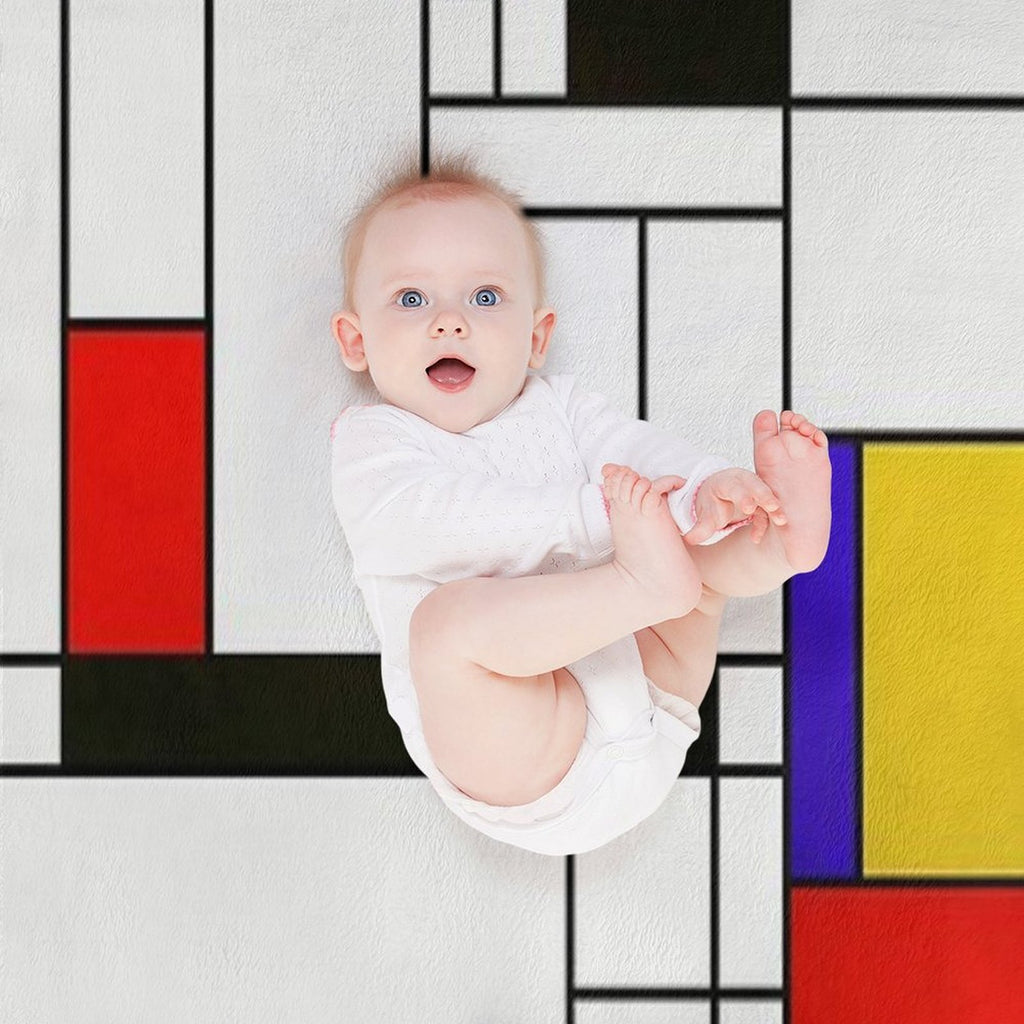Mondrian Style Abstract Art Premium Throw Blanket