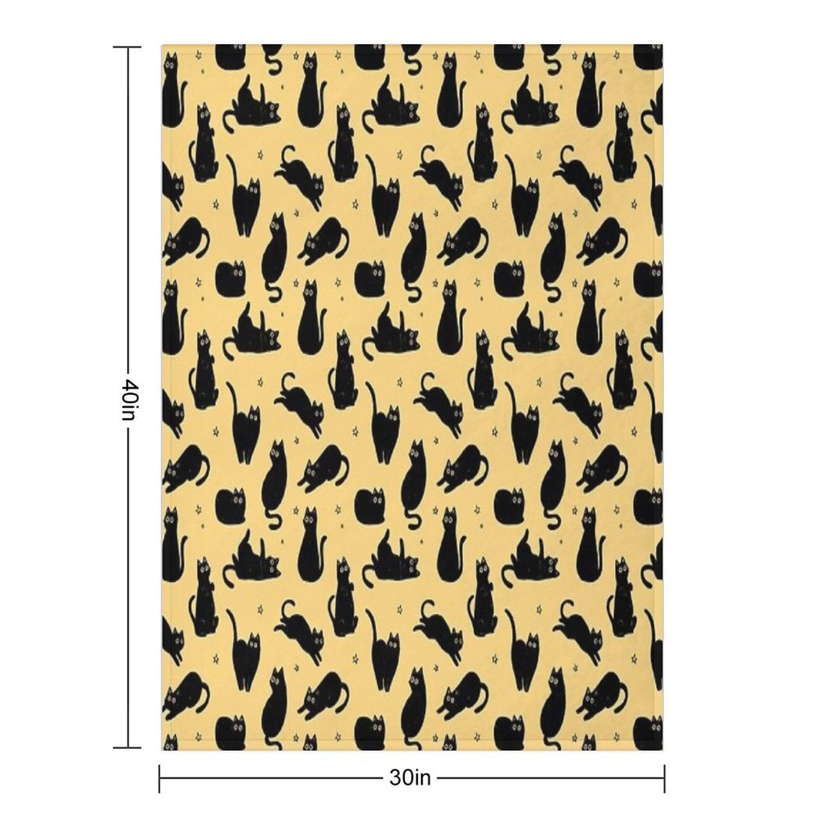 Black Cat Pattern Compact Throw Blanket