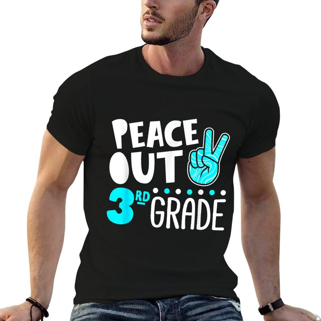 Peace Out 3rd Grade Graduation Last Day School 2025 Funny  Versatile T-Shirt