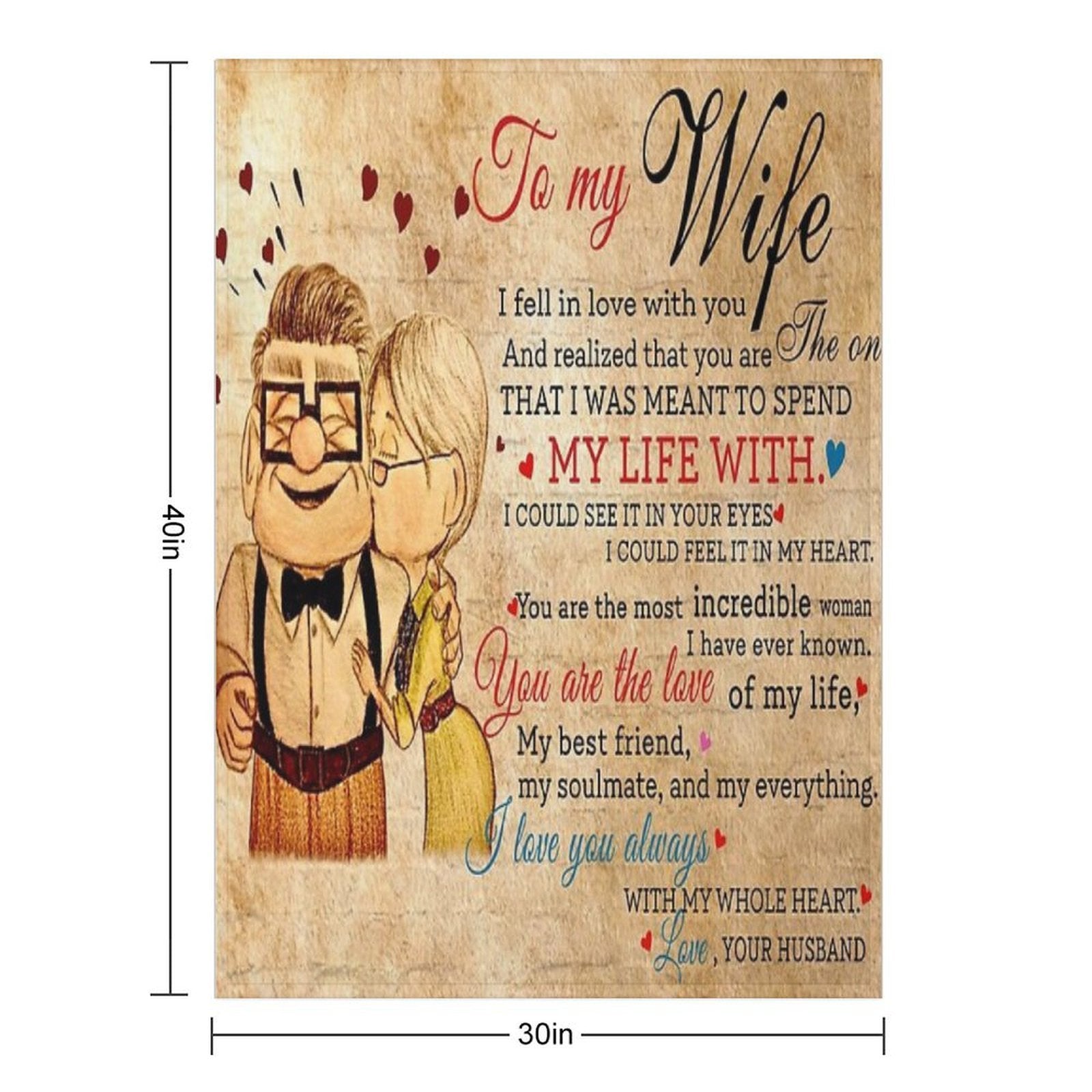 Carl And Ellie To My Wife I Love You Always With My Whole Heart, Valentines Gift For Wife Premium Throw Blanket