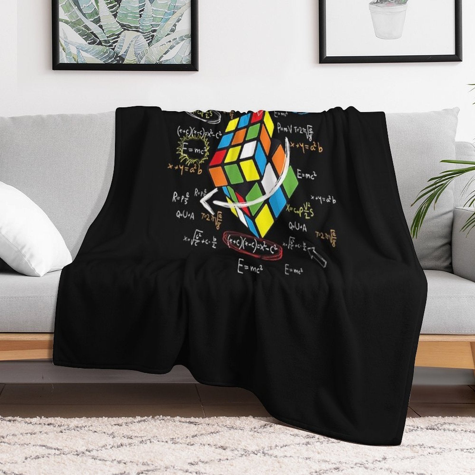 Cool Math Rubik Rubix Rubics Player Cube Math Lovers T-Shirt Durable Throw Blanket