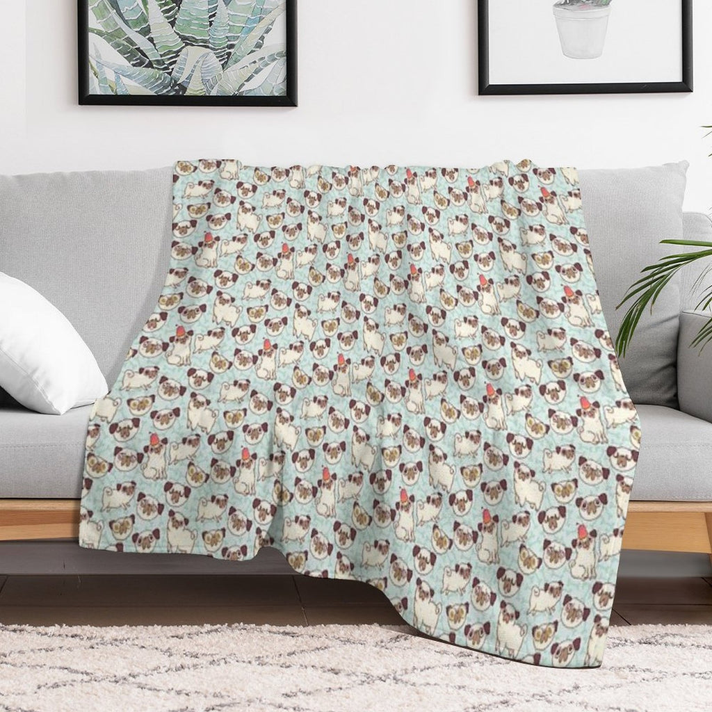PUGLAND Travel-friendly Throw Blanket