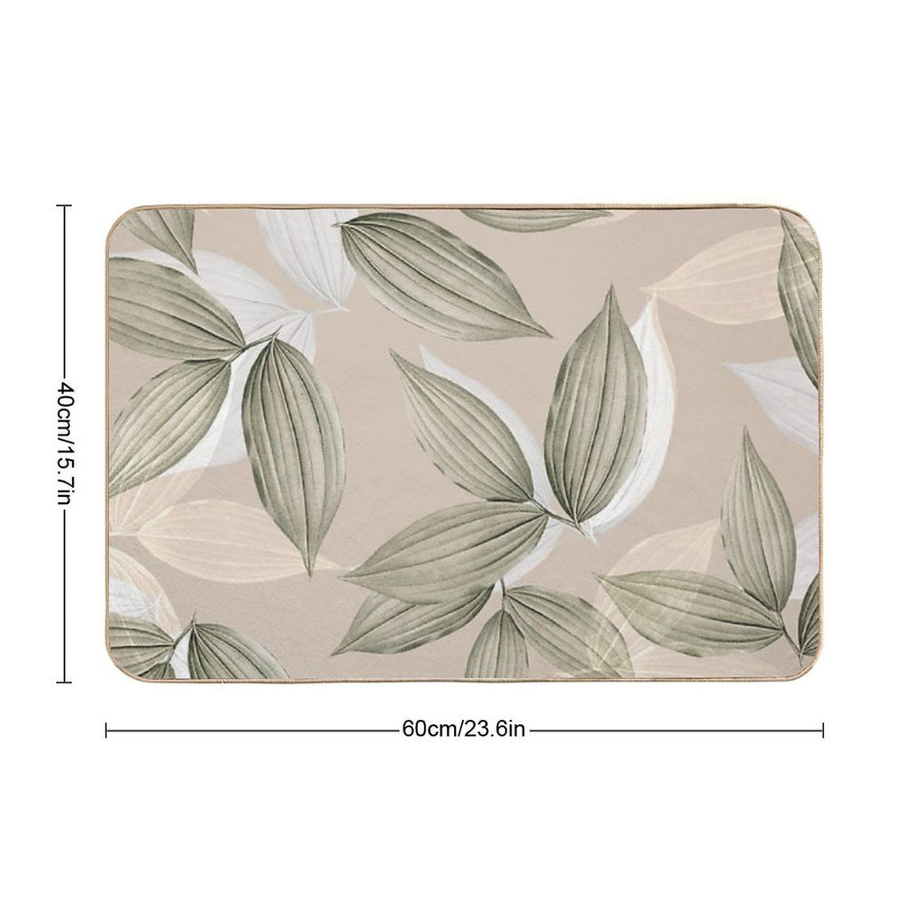 Tropical Leaves  Odorless Bath Mat