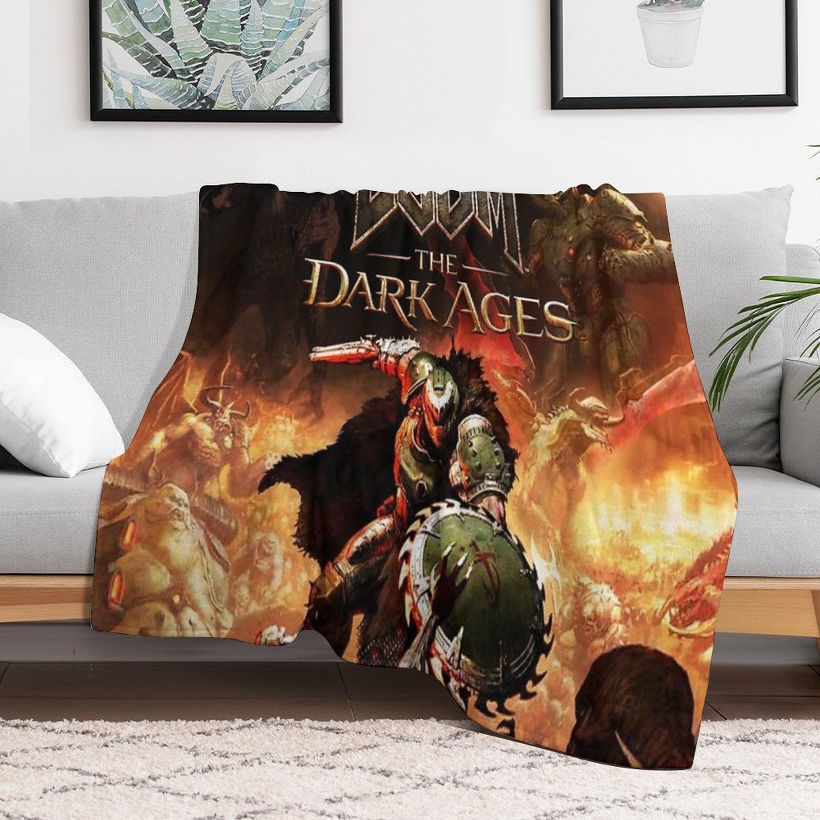 Doom The Dark Ages Video Game All-season Throw Blanket