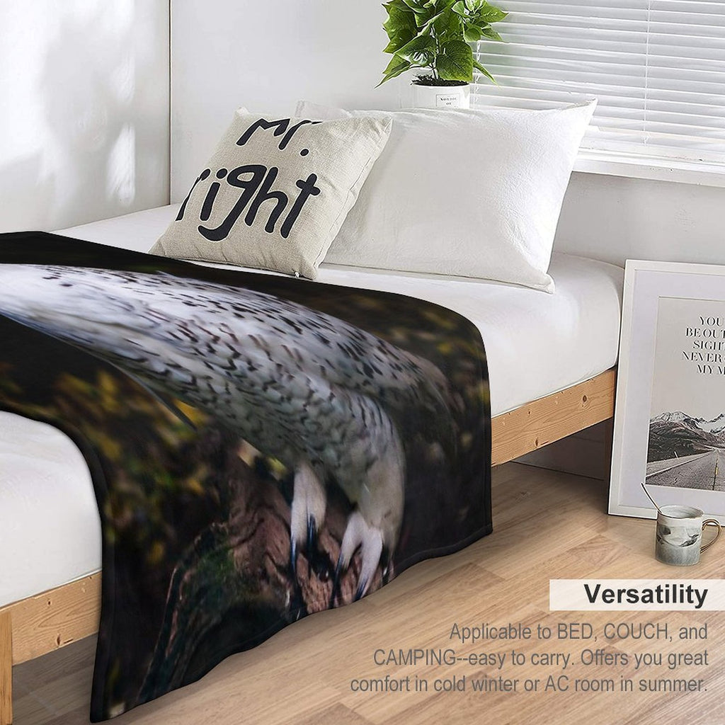 Majestic Winter Snowy Owl Durable Throw Blanket