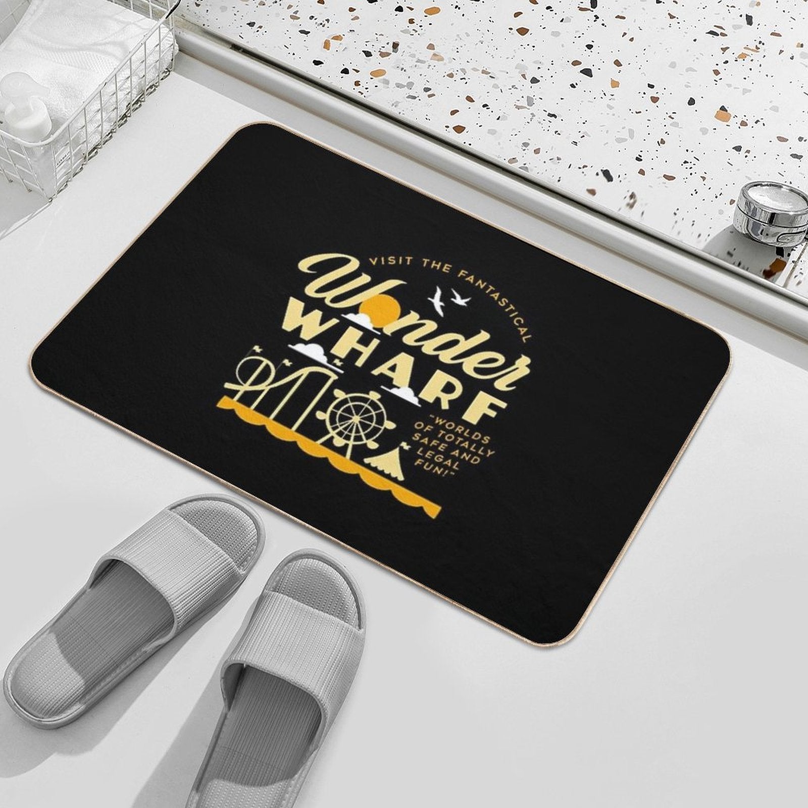 Retro Wonder Wharf  Dirt-Trapping Bath Mat