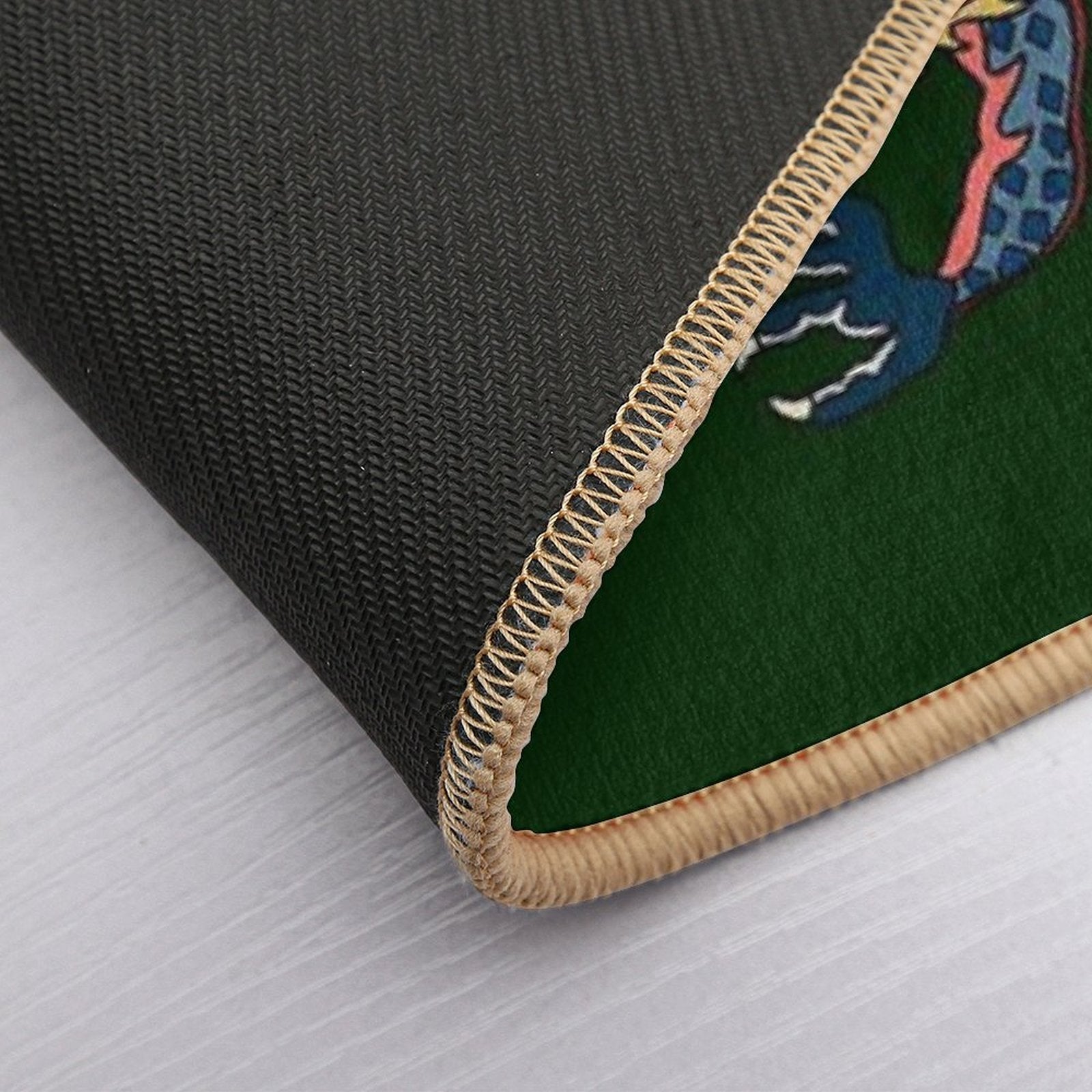 TIBETAN DRAGON RUG-green  Repositionable Bath Mat