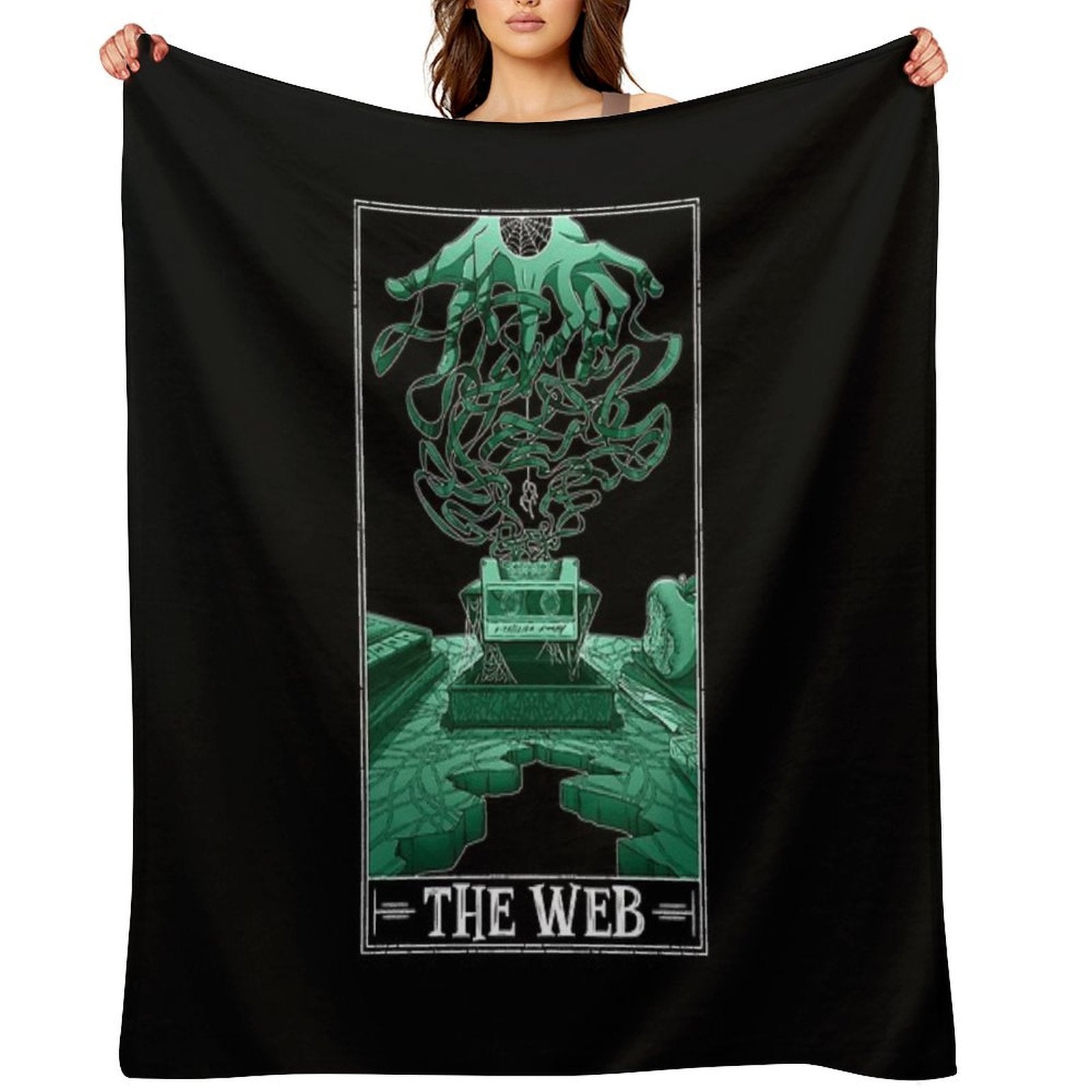 The Web Tarotesque - (Dark) Gift-ready Throw Blanket