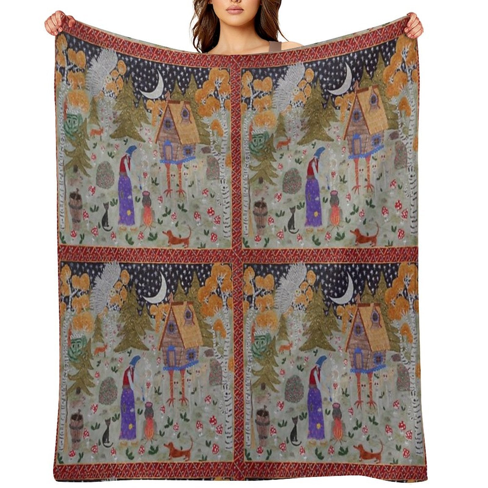Baba Yaga’s Enchanted Forest Gift-ready Throw Blanket