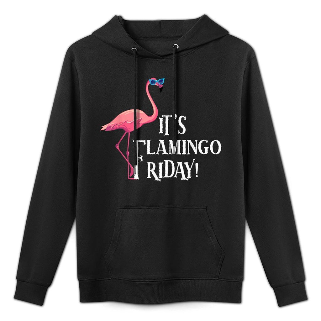 It’s Flamingo Friday Birds Wearing Glasses Bird Lover Adjustable Hood Hoodie