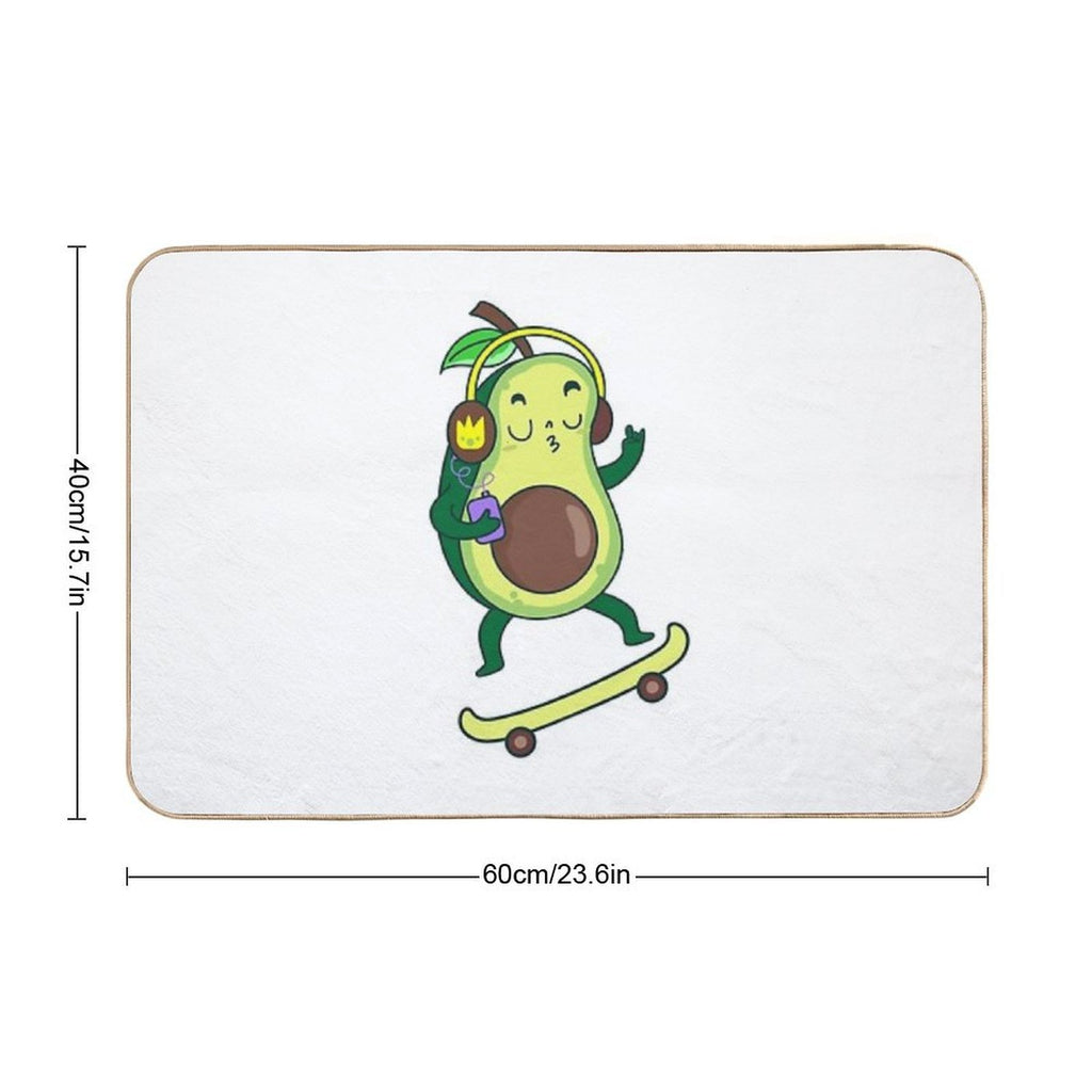 Avocado Funky Skater Bath Mat  Anti-Trip Bath Mat