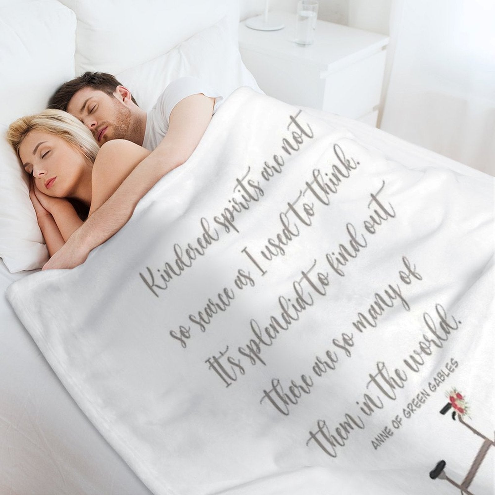 Kindred Spirits, Anne of Green Gables Quote Easy Care Throw Blanket