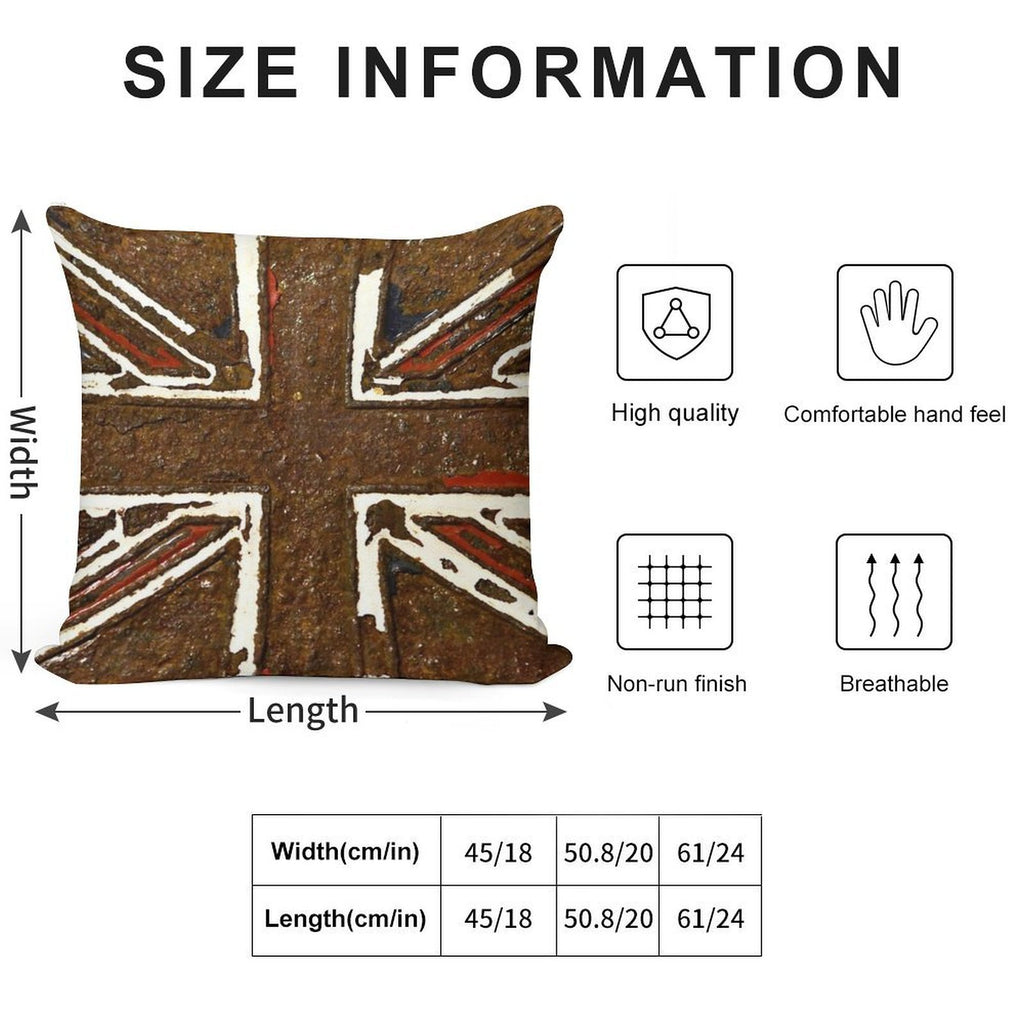 Union Jack The Rusted Soft Ultra-Soft Texture Throw Pillow