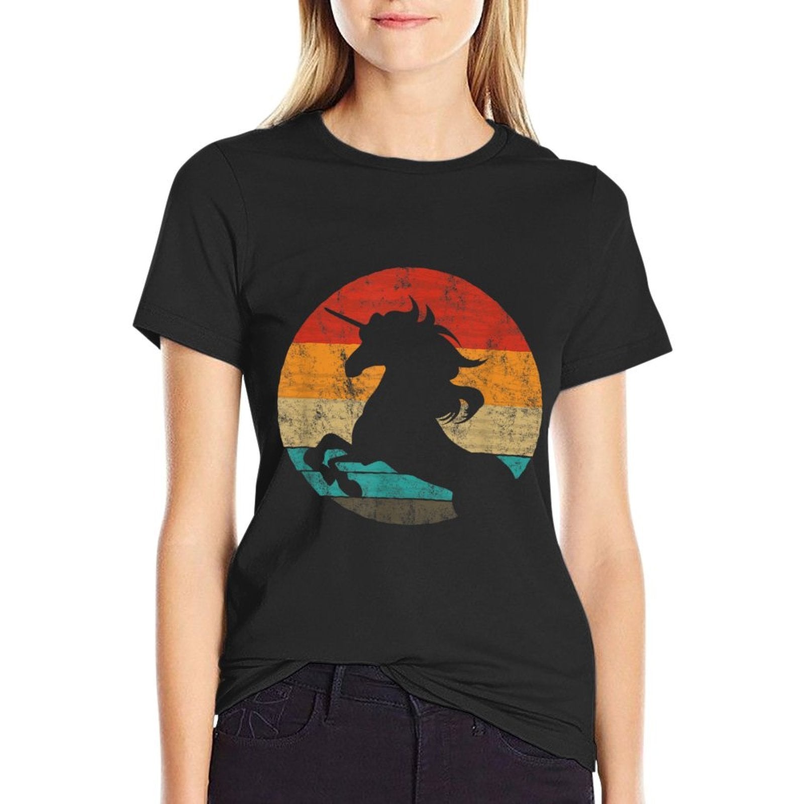 Unicorn Retro Style Vintage  Tagless Design T-Shirt