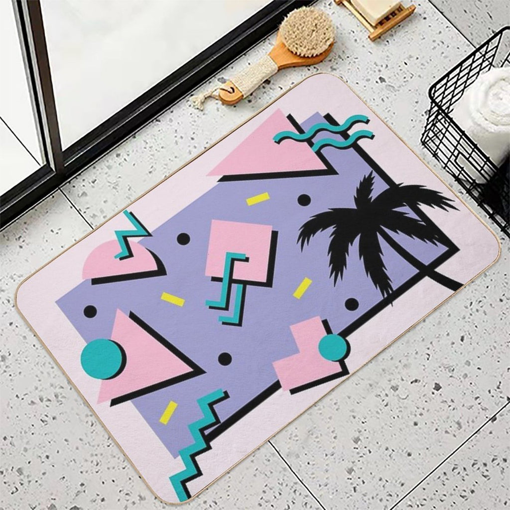 Memphis Pattern 22 - Retro 90s  80s  Eco-Friendly Bath Mat