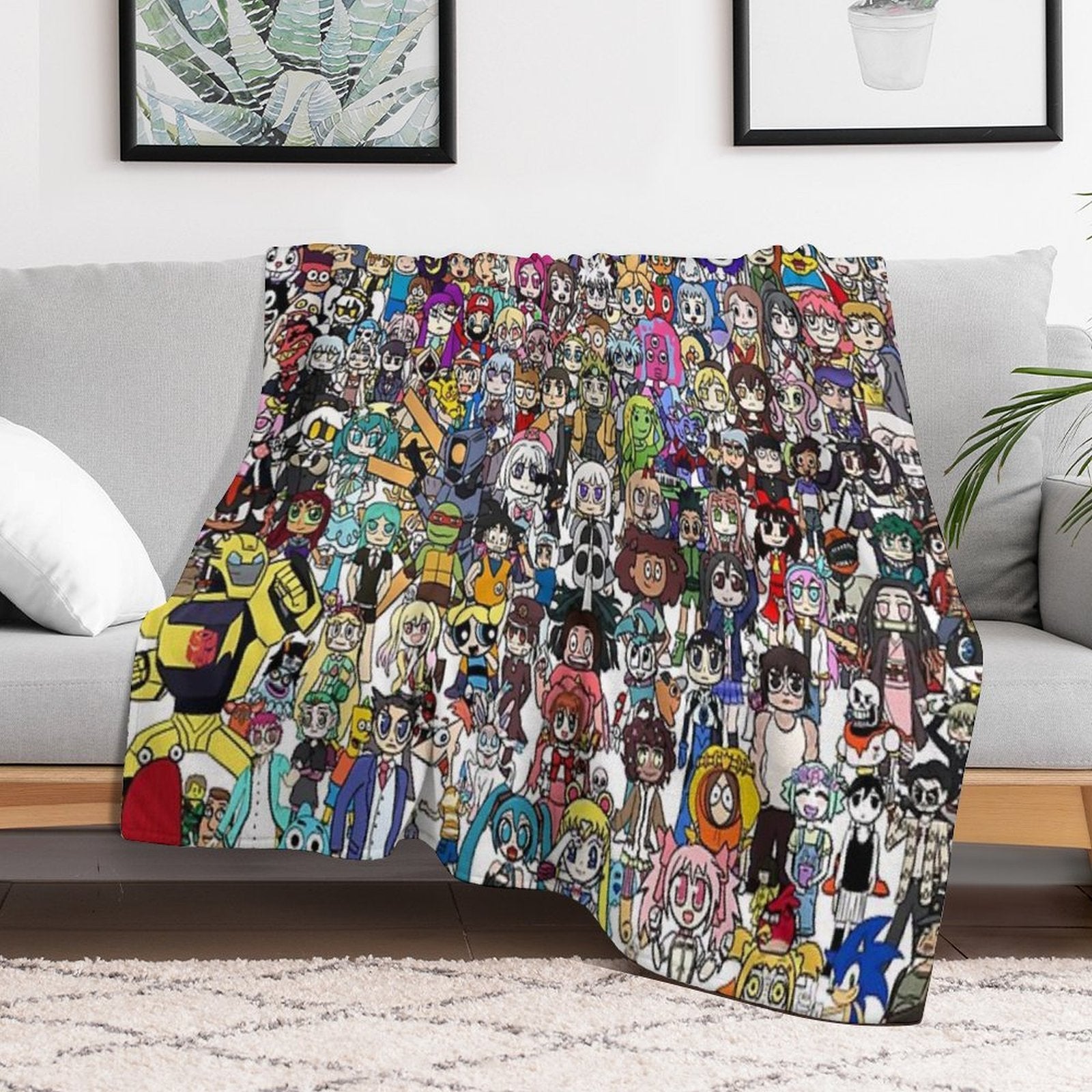 Fandoms Unite 241 Character Collage Lightweight Throw Blanket