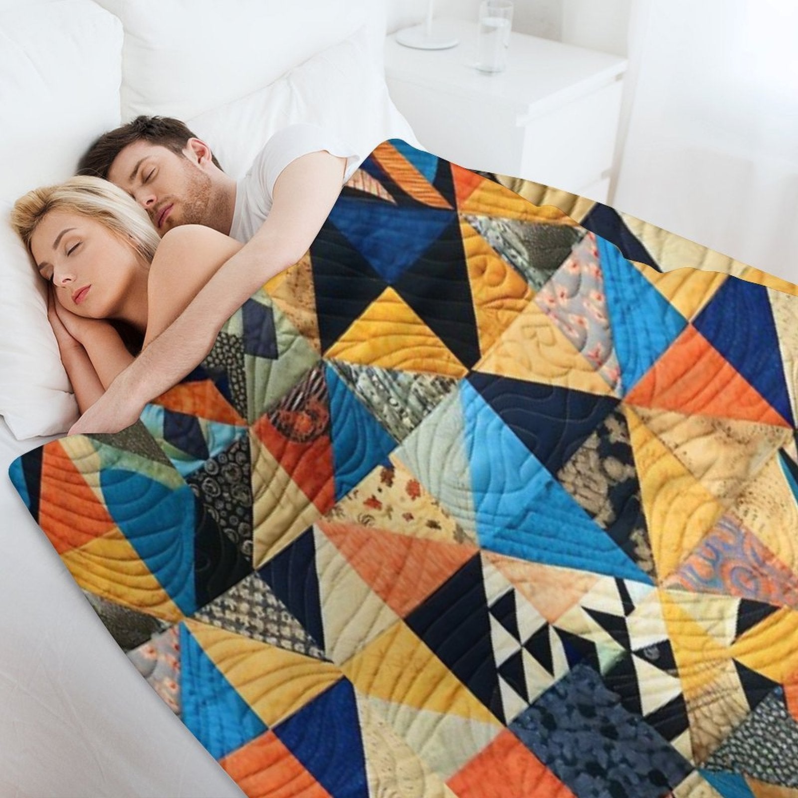 Bed Cover Patchwork Shrink-resistant Throw Blanket