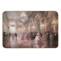 Coquette Aesthetic Vintage Painting of An Old Pink Ballroom  Absorbent Bath Mat