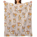 Corgi Puppy Fun Quick-dry Throw Blanket