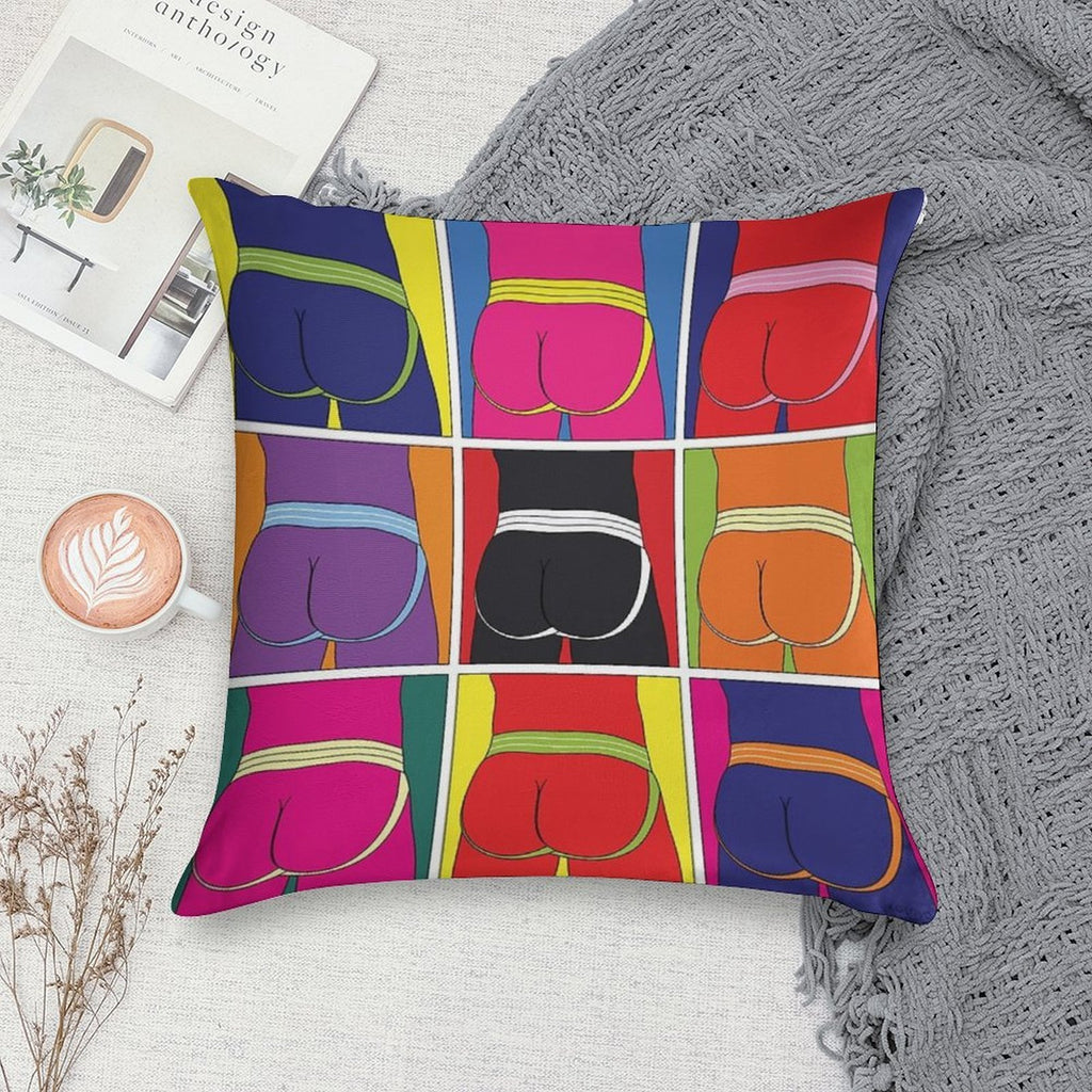 Pop Art Jockstrap Desire Nine Soft Washable Throw Pillow