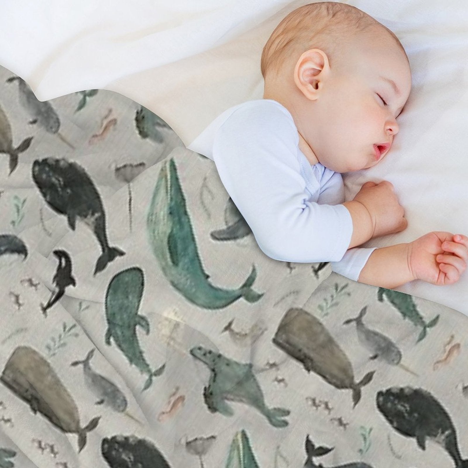 Whale Song Gray All-season Throw Blanket