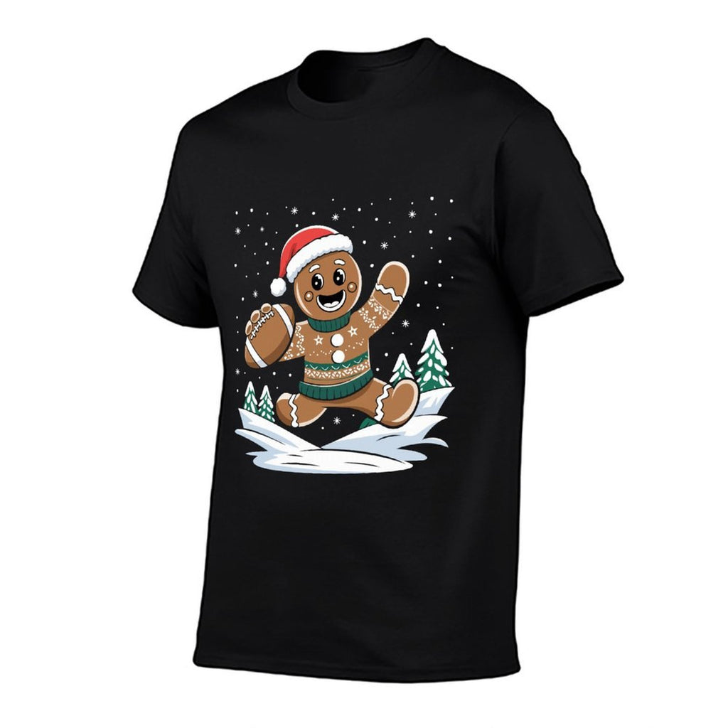 Gingerbread Man Football Ugly Christmas Pajamas Costume  Relaxed-fit T-Shirt