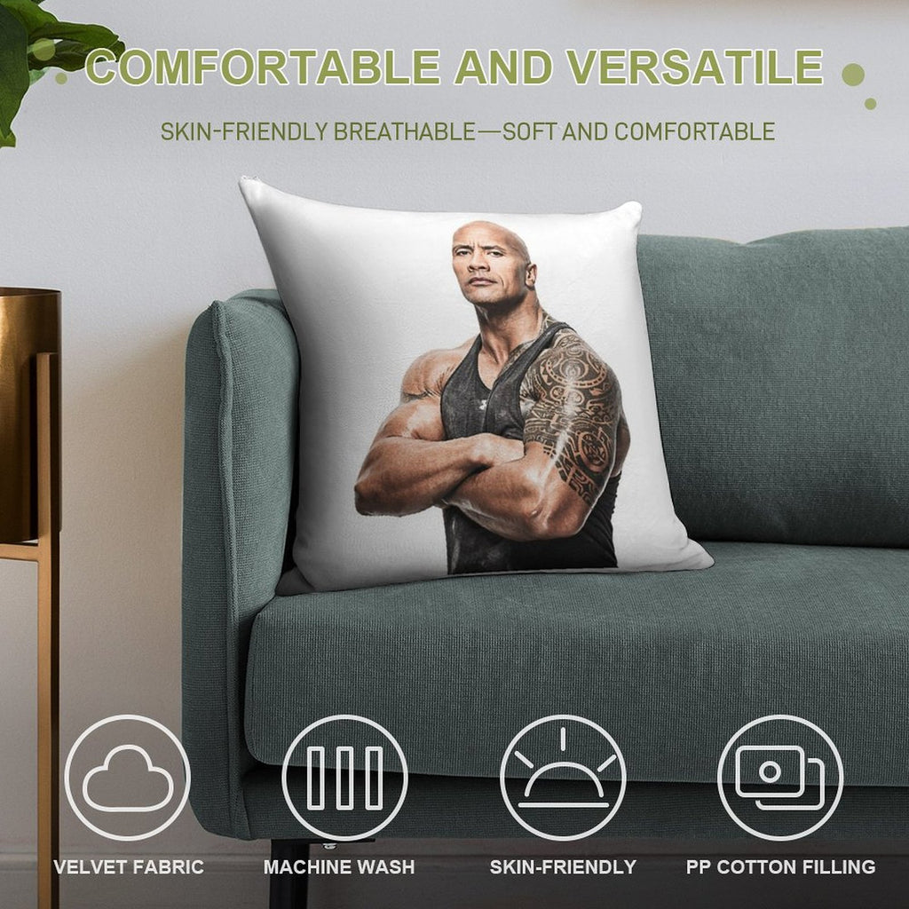 Dwayne Johnson Soft High-Density Material Throw Pillow