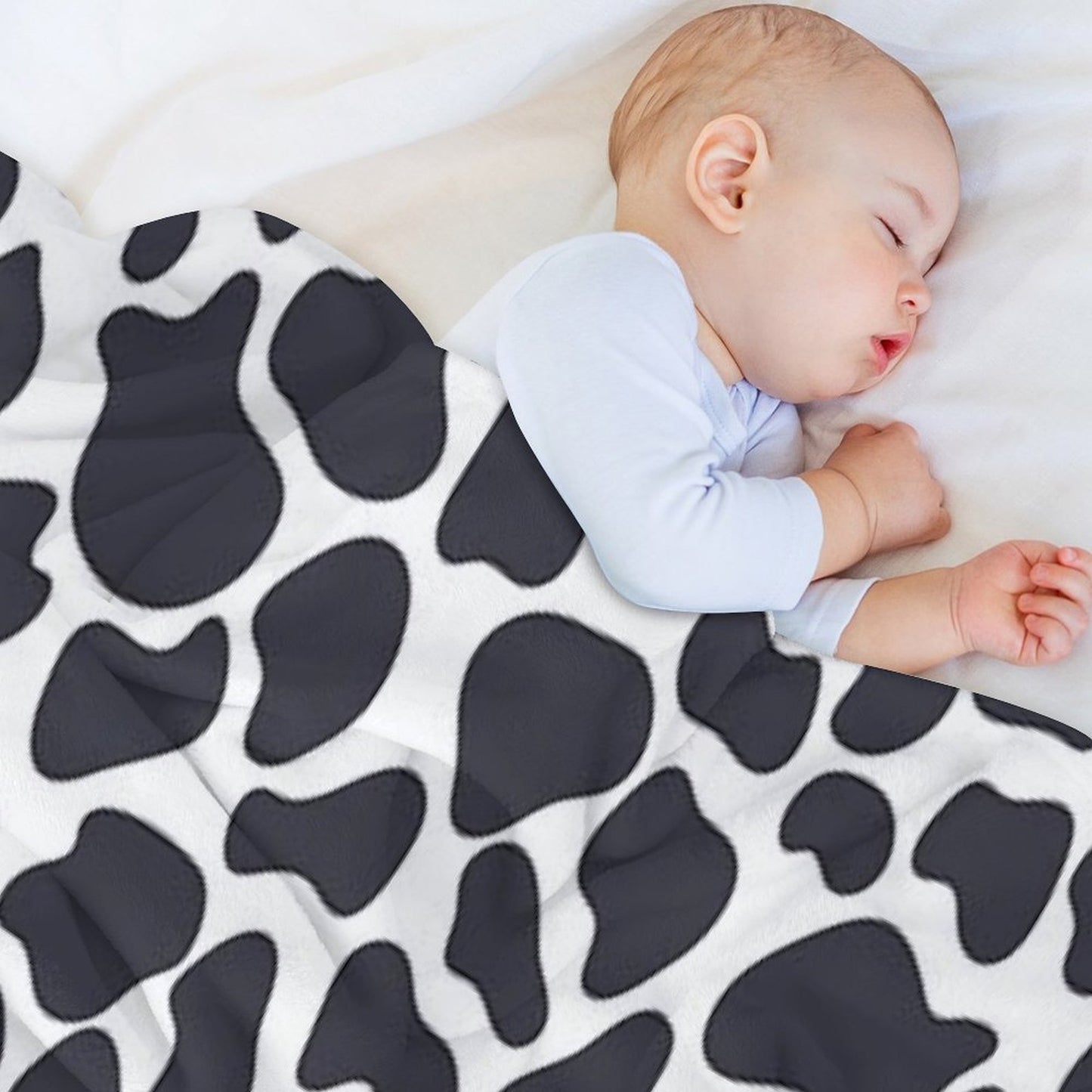 Simple Cow Like Pattern in Dark Slate Color Durable Throw Blanket