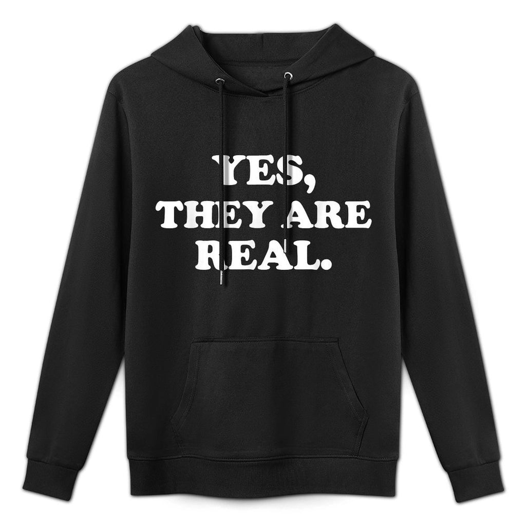 Yes They Are Real Funny Meme Quote Layering Staple Hoodie