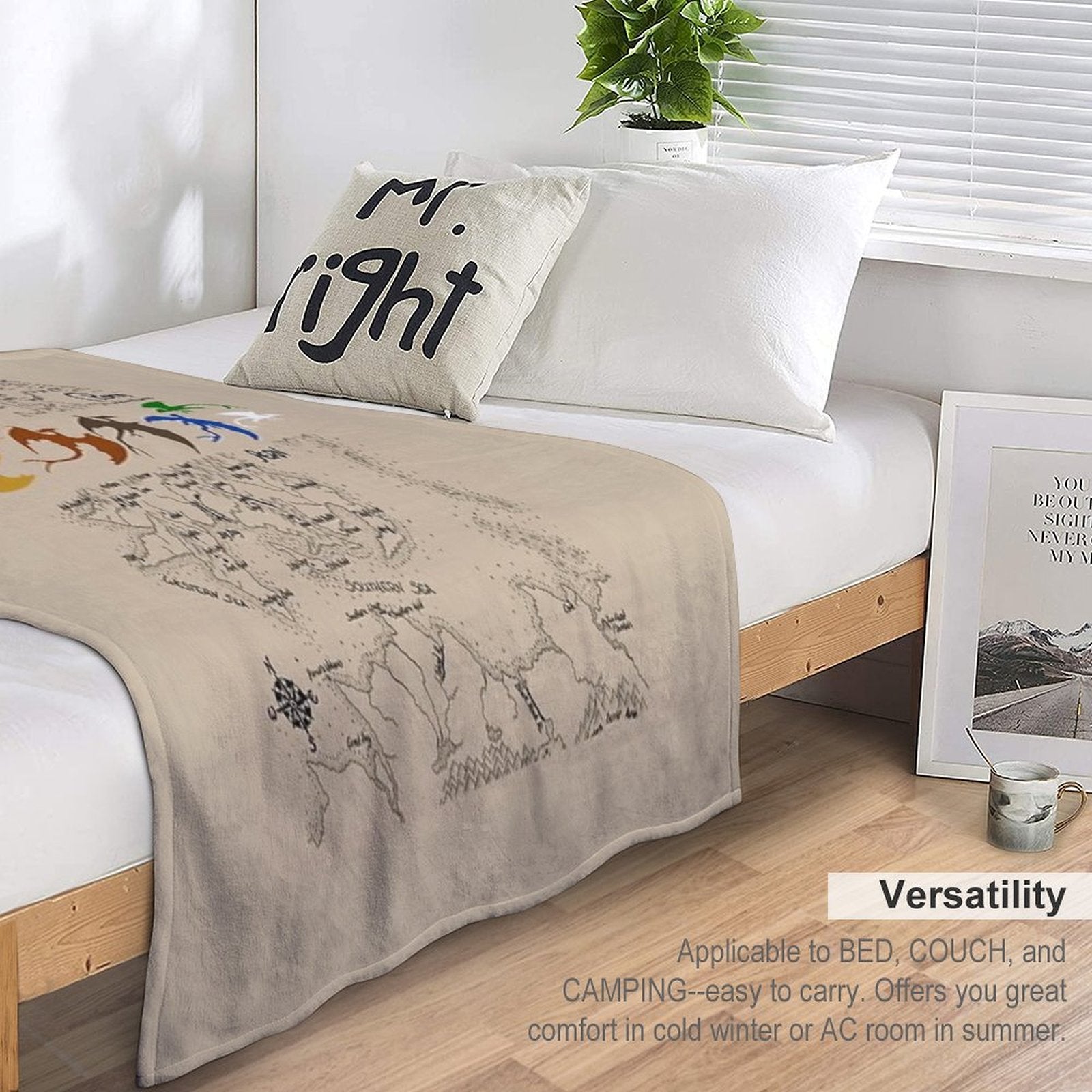Dragonriders of Pern Maps (Beige Background) Velvety-soft Throw Blanket