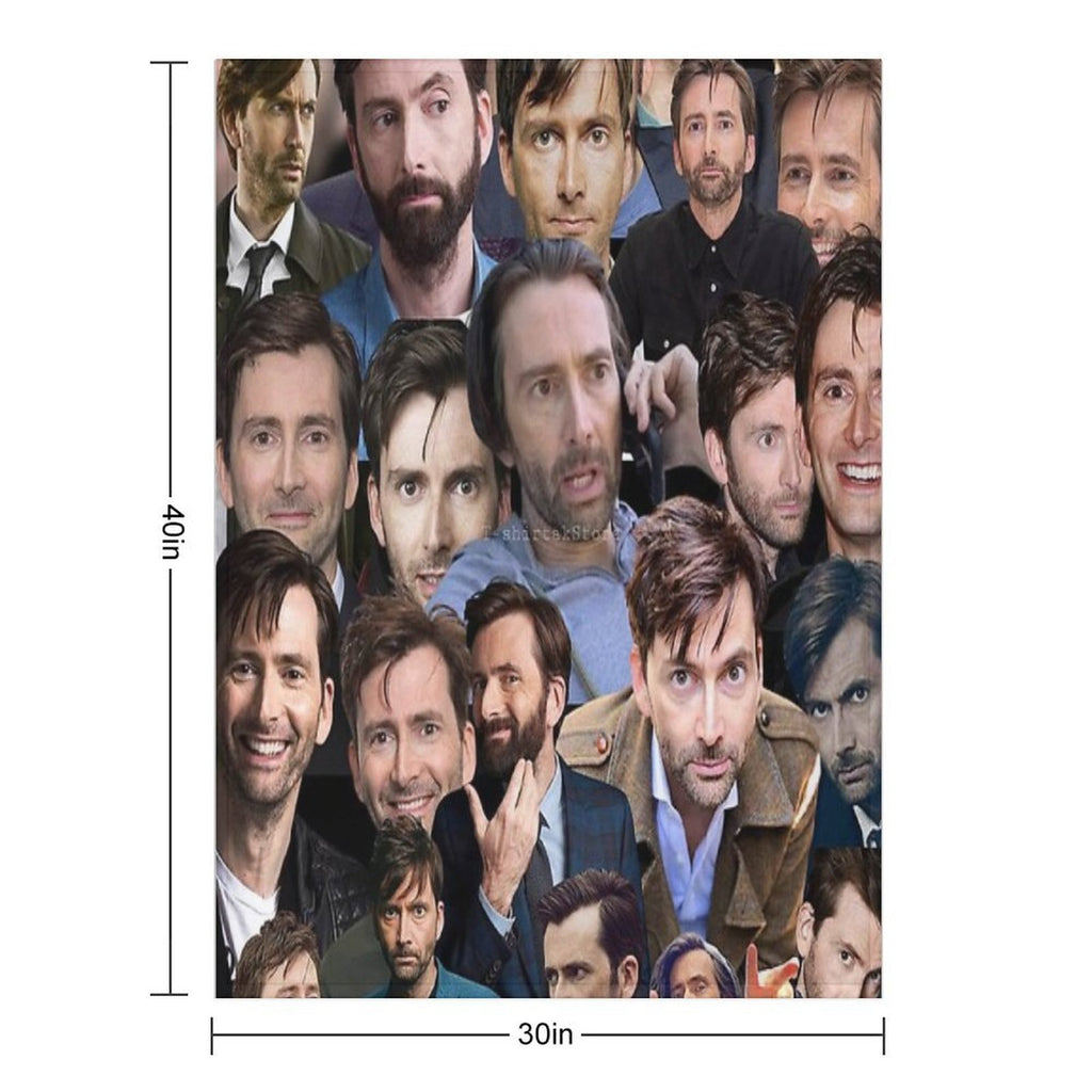 David Tennant Photo Collage Shrink-resistant Throw Blanket