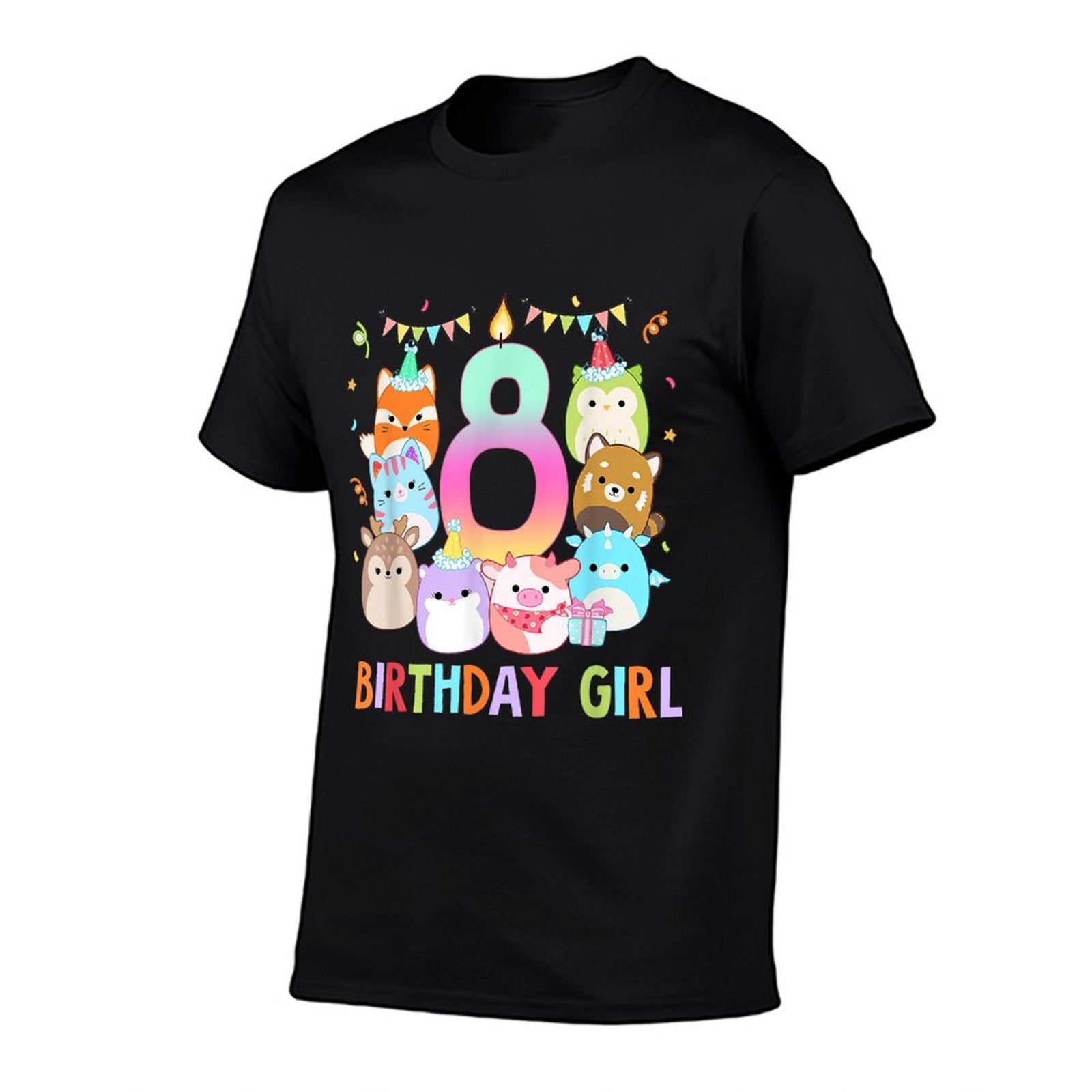 Happy 8th Birthday Squish Squad Mallow Girls 8 Year Old  Durable T-Shirt