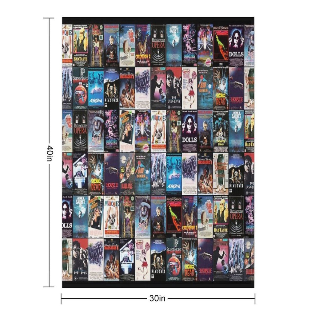 RETRO HORROR VHS ARTWORK - 1987 Easy Care Throw Blanket