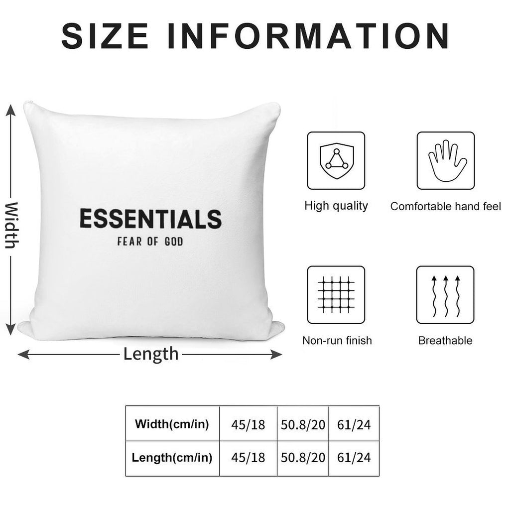Essential Black Font Soft Washable Throw Pillow