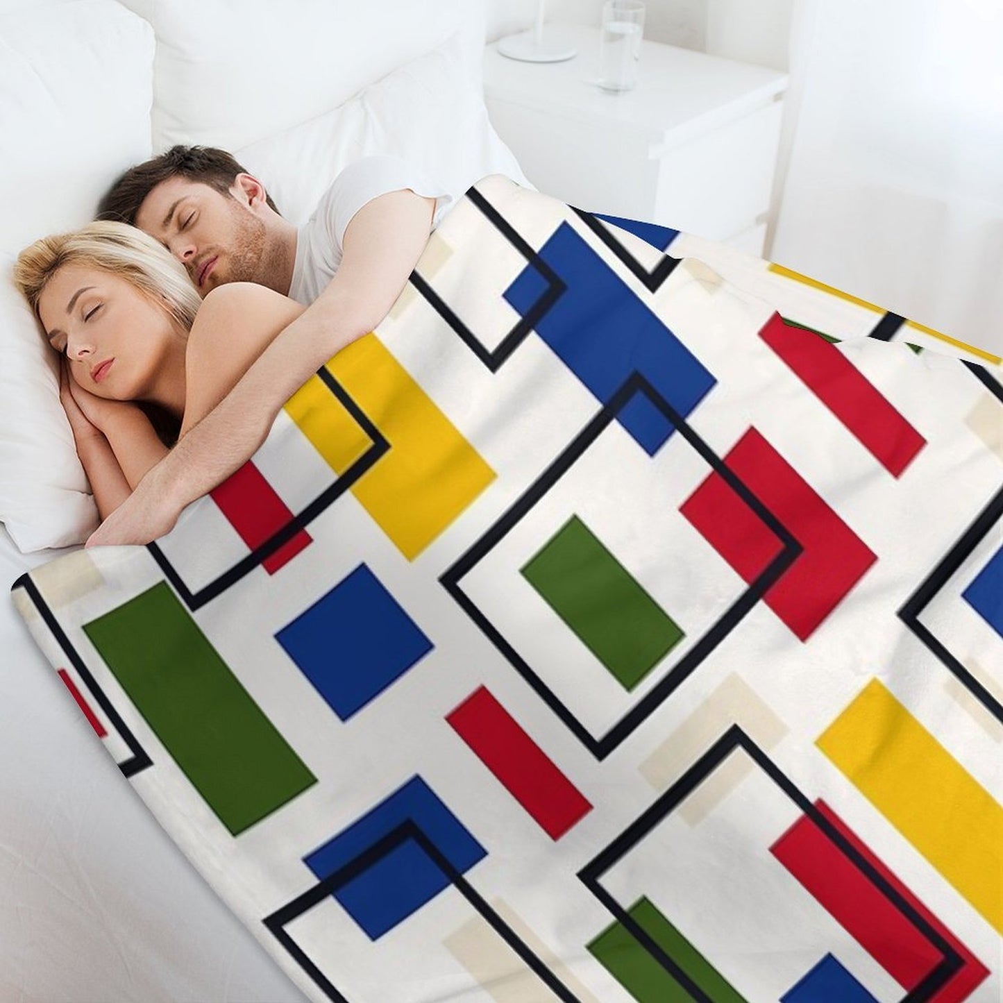 Mondrian Style Sustainable Throw Blanket