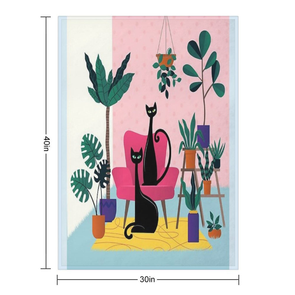 Sleek Black Cats Rule In This Urban Jungle All-season Throw Blanket