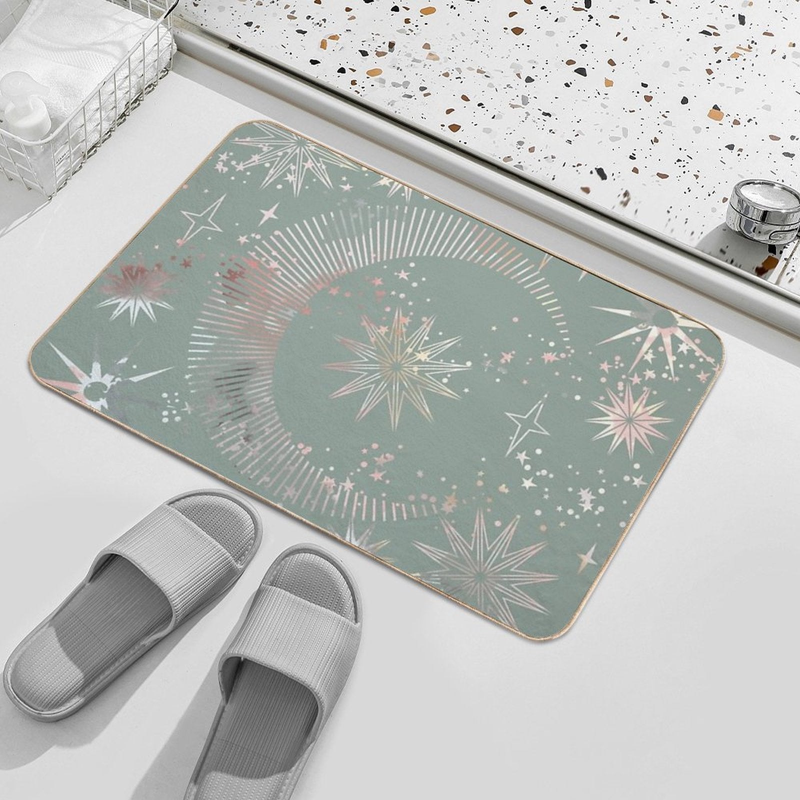 Mystic Green Moon  Versatile Bath Mat