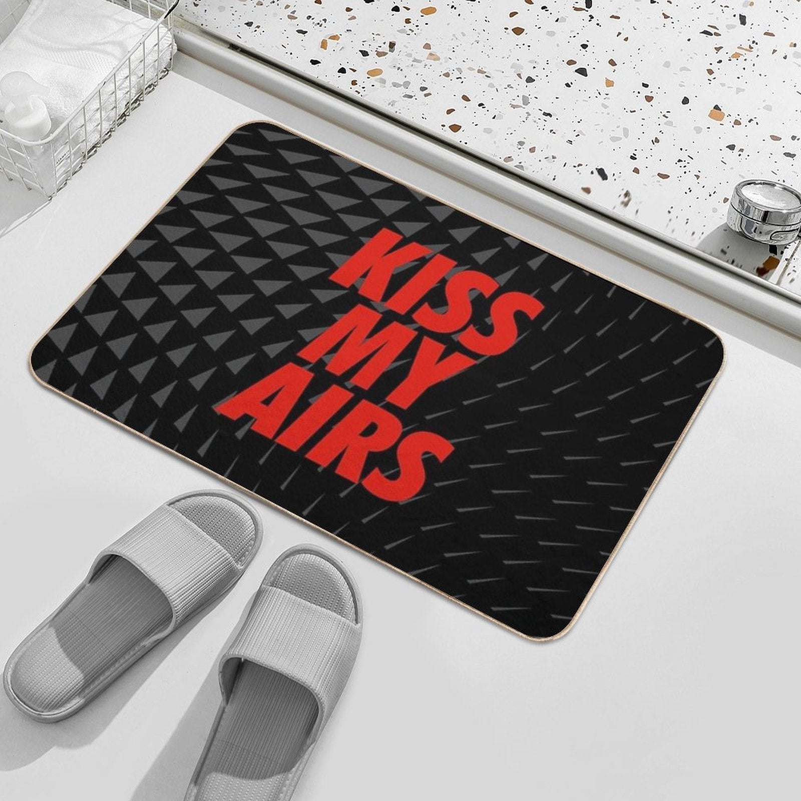 Kiss My Airs Sneaker Head Hype Red & Black  Rapid-Drying Bath Mat