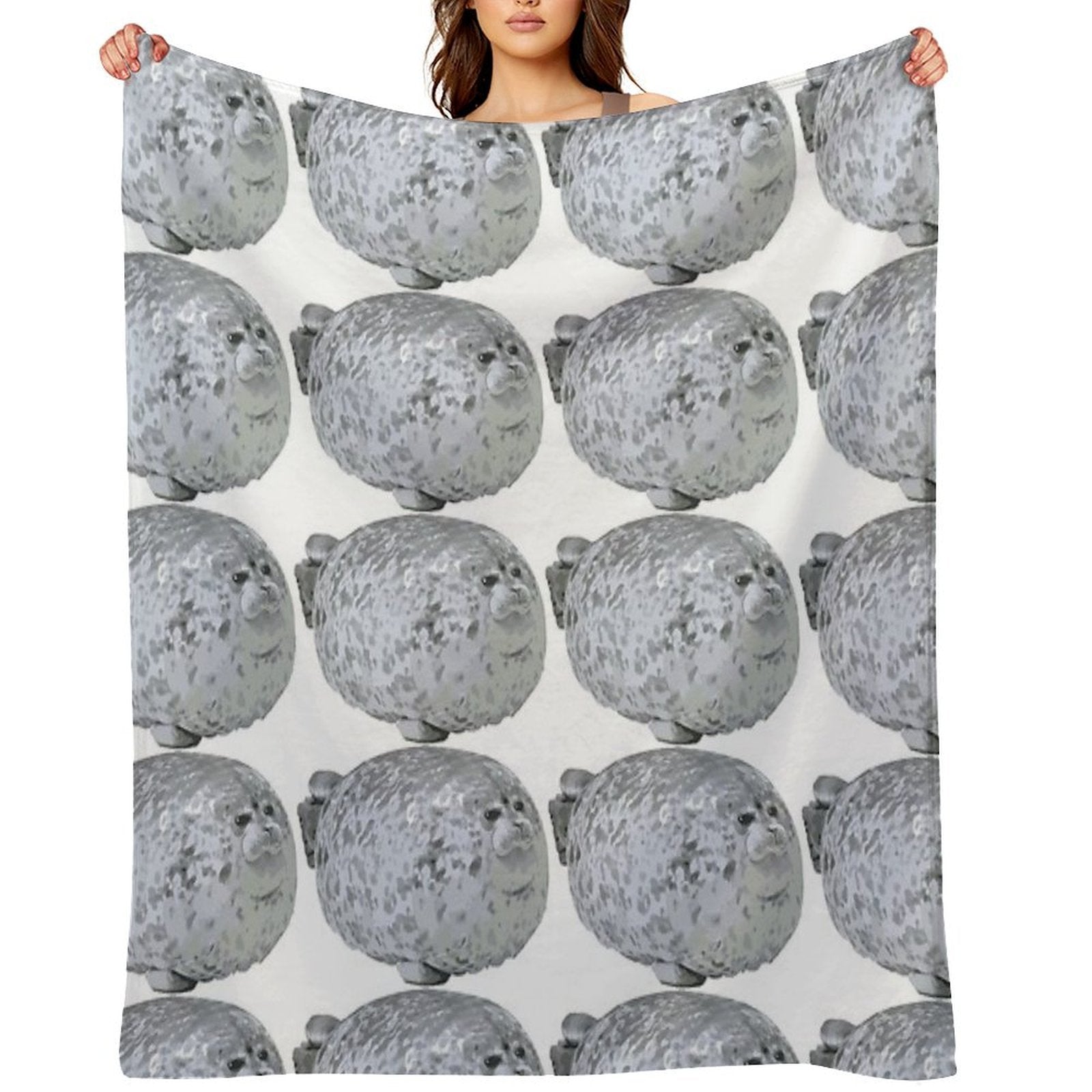 Cute Little Chonky Seal Multi-functional Throw Blanket